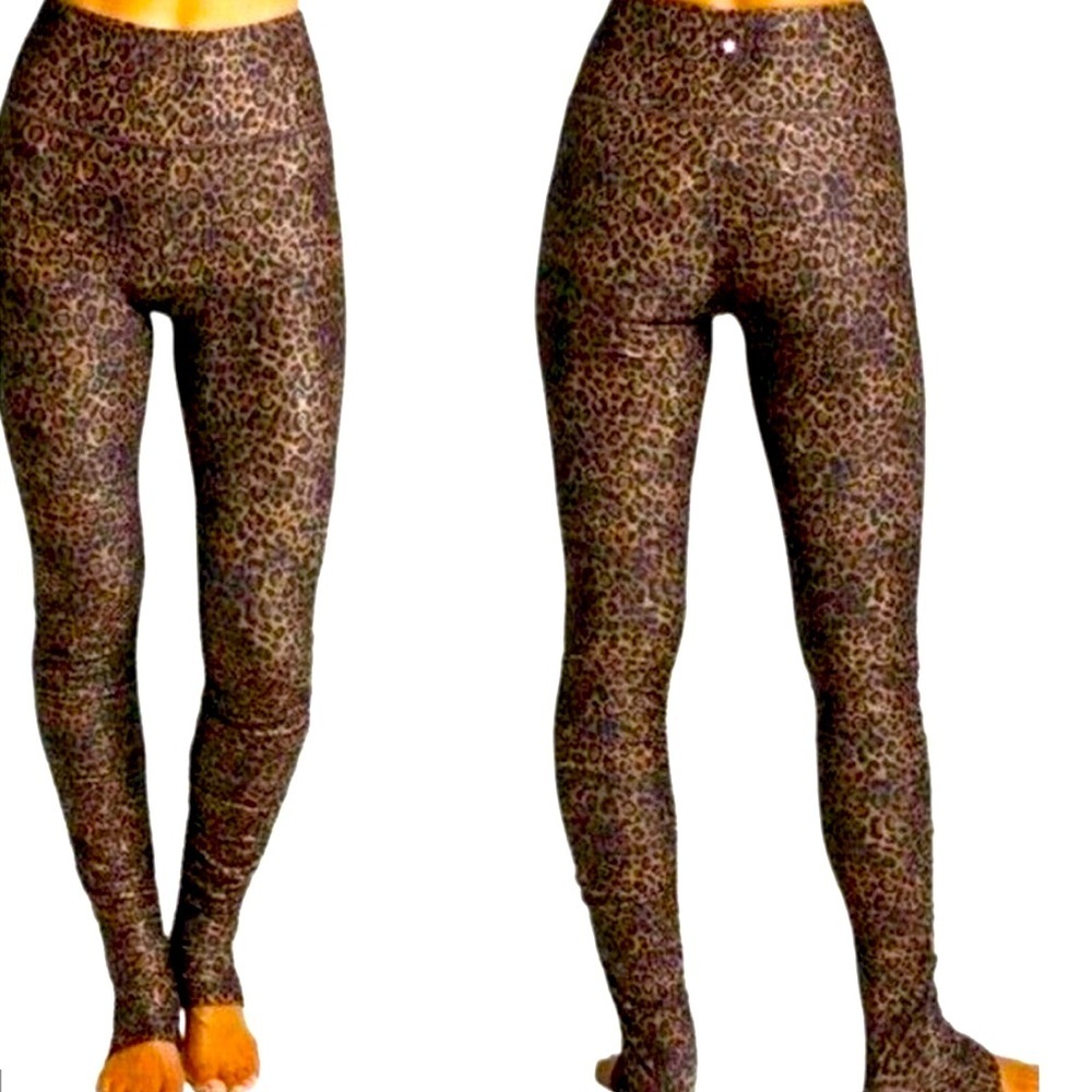 KiraGrace Leopard Print High Waist Yoga S Leggings Pilates Princess Athleisure - Picture 3 of 7